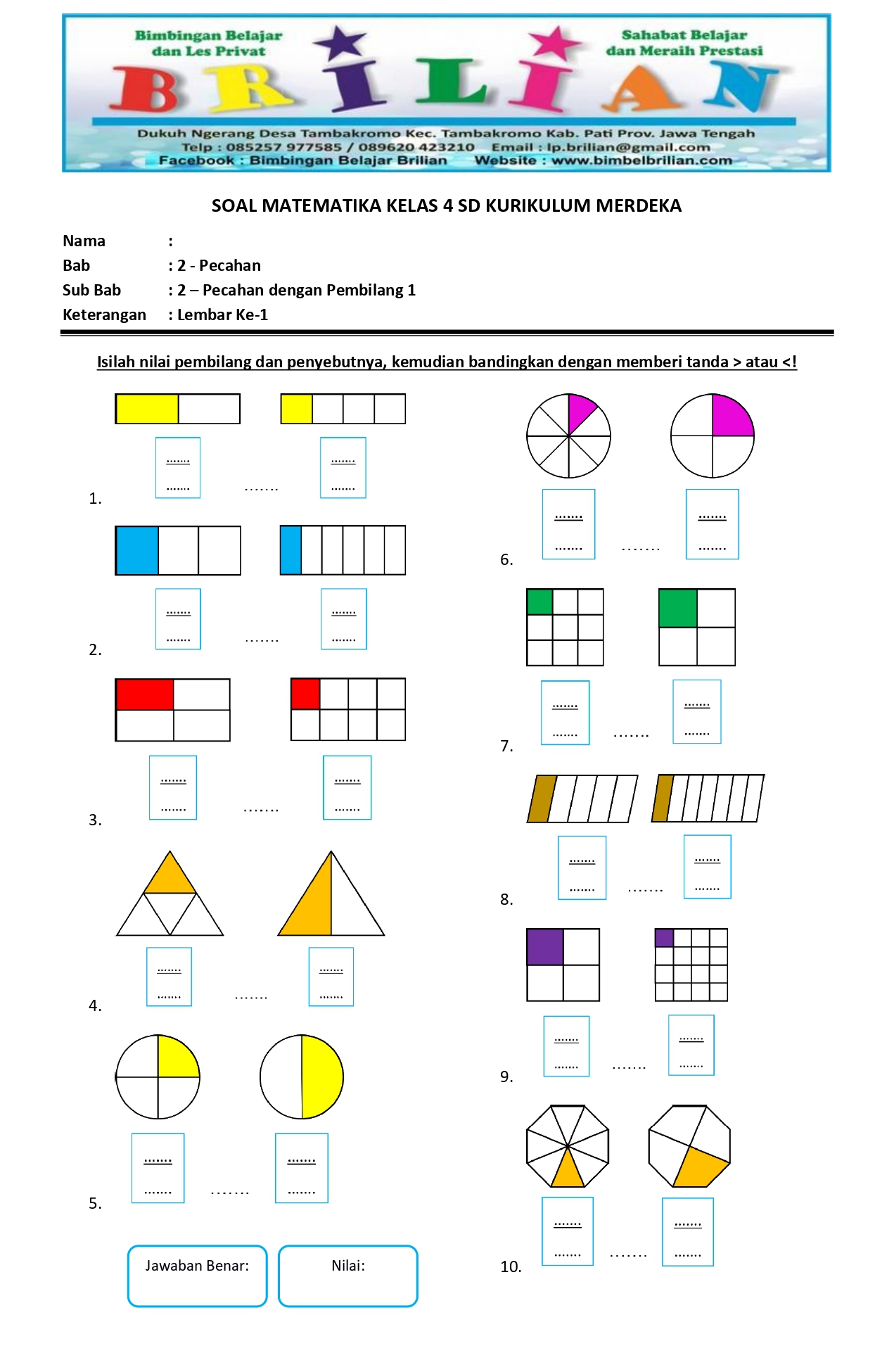 soal matematika semester 1 kelas 4